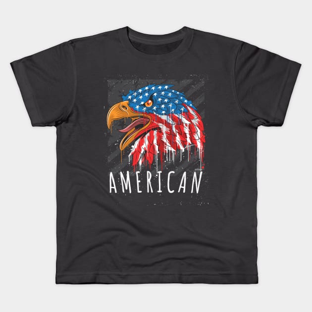 American Eagle head Kids T-Shirt by Richardramirez82